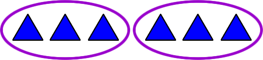 6 triangles split into 2 sets of 3 triangles