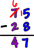 Work for 75-28=47